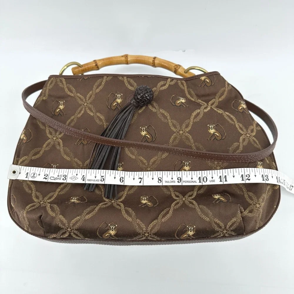 Tommy Bahama‎ Monkey Business Hobo Bag Women Brown Bamboo Coastal Resort Safari
